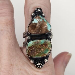 Artisan Turquoise and Silver Statement Ring